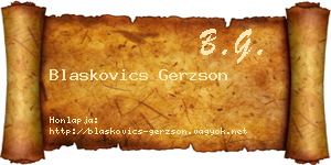 Blaskovics Gerzson névjegykártya